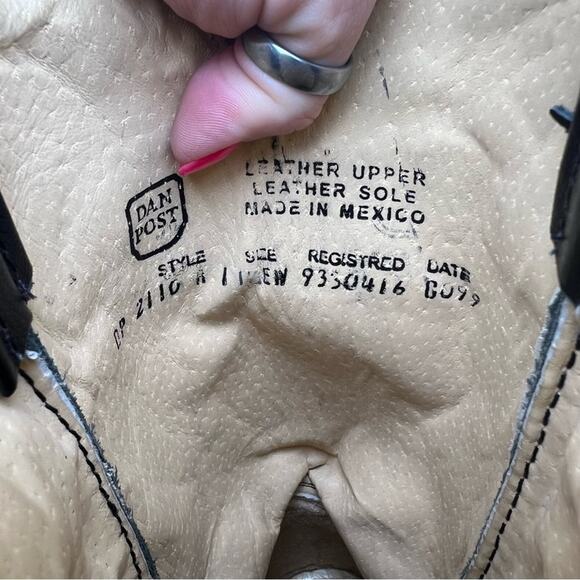 Dan Post 11 1/2 EW Mignon Black Round Toe Cowboy Western Boots DP2110R - Picture 9 of 11